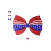 Accessori per capelli 4 pollici 4Th Of Jy Flag Bows per ragazze con clip Red Royal White Hairbows Nastro in grosgrain Stelle Stripe Drop Consegna Dhg2N