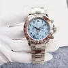 D rop-męski zegarek mechaniczny cyfry arabskie 40 mm babyblue tarcza no funkcja timera Fashion Na rękę