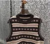 Kvinnors tröjor Högkvalitativ 2023 Autumn Winter Vest Top Ladies Vintage Mönster Stickning ärmlös Casual Pullovers Lady Jumper