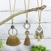 Orecchini per collana Set 3 pezzi Nappa boema Vintage Hollow Dream Catcher Ciondolo fiore Accessori per gioielli geometrici da donna