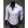 Herrklänningskjortor Mens Style Fashion Long Sleeve Shirt Button Patchwork With Pocket Formal Plain Top248L