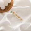 Haarspangen MWsonya Korean Green Leaf Hairgrips Schmuck Handgemachte elegante Perle Blume Haarnadeln für Frauen Gilrs Zubehör