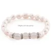 Bärade 9Colors Fresh Water Pearl Opal Crystal Strands Stretchy Armband Fashion Jewelry BR061034812 Drop Delivery Dhoei