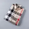 2023 Men's Casual Shirt Designer Plaid Fashion Polo collar Long sleeve single button Classic Comfort Business cotton casual shirt Asian size M-4XL 02