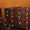 Scrigno del tesoro retrò Scatola portaoggetti in legno vintage Organizzatore di gioielli in stile antico per portagioie Trinket1970