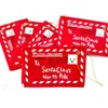 Christmas Decorations 10pcs Letter Candy Bag To Santa Claus Felt Envelope Embroidery Decoration Ornament Children Kids Gifts1237z