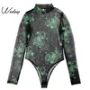 Weekeep seksowne perspektywa Bodysuit z długim rękawem Kobiety Summer Bodycon Dragon Bodysuits Streetwear Bodysuits Kobiety 2019 Rompers T2001297z