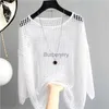 Women's Sweaters Nouvelle grande taille 4xl 90kg tricot pull été évidé crème solaire hauts glace soie tricots chandails femmes T-shirts Mujer TeesL231004