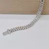 Custom made by Vvs testing 8mm Moissanite diamond Cuban Chain Hip Hop Men's Jewelry Ice Out Cuban Link bracelet