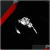 Ringar skinande kubik zirkoniumring 316l rostfritt stål par kärlek till romantisk inte fade drop leverans smycken dhlep