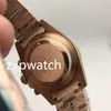 Automatic rose gold rainbow watch full works no chronograph function baguette diamonds bezel men wristwatch 40MM high quality266A