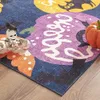 Halloween Round Rug 4ft Area Rug Soft Cute Pumpkin Black Cat Bat 4 Round Circle Carpet Holiday Party Kitchen Entryway Bedroom Living Room