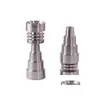 Altri utensili manuali Domeless 6 in 1 Chiodi in titanio 10mm 14mm 18mm Giunto maschio e femmina Gr2 Chiodo Bong in vetro Tubi dell'acqua Dab Rigs Drop De Dh0Jv