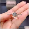 حلقات الكتلة 5x7mm Quartz Quartz Rutilated Ring 925 Sterling Sier Women for Engagement Anniversary Girting Gift Drop Drovious Jewelry Dhfqu