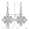 Dangle Chandelier Brincos Nó Chinês Micro Incrustado Com Zircão Gancho de Orelha Presente de Aniversário Noiva Gota 1Pair Entrega Jóias Dhdp6