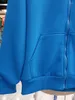 Herenhoodies Blauw effen kleur Polar Fleece met ritssluiting voor mannelijke en vrouwelijke teamgroepactiviteiten Kleding Sweatshirt met aangepast logo en capuchon