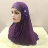 Etnische kleding Retail Bloem Effen Kleur Merly Tulband Cap Dames Moslim Eendelige Hijab