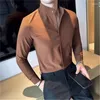 Men's Casual Shirts Chinese Design Business Shirt Men Stand Collar Neck Long Sleeve Blouses Male Autumn Single Breasted Camisa Clothing 2023
