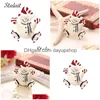 Pins Brooches Red White Enamel Happy Snowman Skiing Brooch Color Alloy Cartoon For Women Girl Christmas Gift Drop Delivery Jewelry Dhp4H