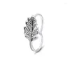 Cluster Rings Oak Leaf Double Ring Authentic 925 Sterling Sier Jewelry For Woman European Style Making Drop Delivery Dhs0G