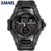 Smael nova moda dupla tempo led relógio digital masculino cronógrafo à prova dwaterproof água casual esporte relógios de quartzo saat relogio masculino 2217k