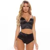 Soutien-gorge sexy slips ensemble femmes lingerie sexy sans couture culotte push up bralette ensemble de sous-vêtements vin rouge satin soutien-gorge ouvert sexy lingerie X06259L