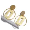 Dangle Chandelier Womens Rattan Earrings Girls Handmade Bamboo Woven Pendant Type Lightweight Geometric Pattern Drop Delivery Dhgarden Dhcoh