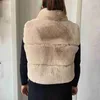 Pelliccia sintetica delle donne 2023 nuove donne gilet di pelliccia sintetica corto più colletto alla coreana moda autunno-inverno gilet di pelliccia da donna soffice giacca di pelliccia artificiale T231003