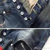 Haute qualité hommes bleu denim designer étoile européenne déchiré jean pour hommes classique rétro pantalon 2169