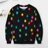 Sweat à capuche pour hommes Pull de Noël d'hiver hommes colorés 3d imprimé tricot rond rond Swechshirts épais