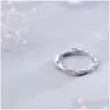 Bagues de cluster Mloveacc Véritable 925 Sterling Sier Twist Ruban Wrap Wave Sparkling CZ Bague Femmes Engagement Bijoux Drop Livrer Dhdpe