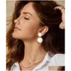 Stud Raphia Boucle D'oreille Boho Main St Rotin Goutte Géométrique Lanterne Dangle Boucles D'oreilles Pour Femmes Filles Été Plage Bijoux Deliv Dhgarden Dh5Oa