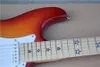 고품질 커스텀 가게 Sunburst CS Cherry Electric Guitar Rosewood 지판 SSH 픽업 트레몰로 브리지 잠금 너트 너트 스타 인레이 크롬 하드웨어