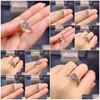 حلقات الكتلة 5x7mm Quartz Quartz Rutilated Ring 925 Sterling Sier Women for Engagement Anniversary Girting Gift Drop Drovious Jewelry Dhfqu