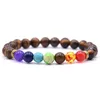 Kralenarmbanden Mode Colorf Strengen 8Mm Natuursteen 7 Chakra's Tijgeroog Energie Yoga Kralenarmband Sieraden voor mannen W Dhgarden Dhrqk