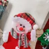 リネン大きなクリスマスストッキングフェンスクリストマギフトバッグクリスマスツリーオーナメントノエルキャンディバッグナタールペンダントメリークリスマス装飾