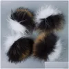 Berets Geebro 3 Tons Cores Trabalho 5 Unidades / Pacote Real Natural Raccoon Fur Pompons Gorros Chapéus Headband com Applique Preço de atacado Drop Dhbrt