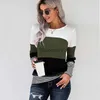 Women's Sweaters Spring Autumn Polyester Women's Sweater Round Collar Long Sleeve Pullover Knitted Striped Slim Fashion Streetwear SweaterL231004