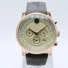 Gota 42mm cronógrafo quartzo pulseira de couro luxo masculino designer relógio data dia militar relógios masculinos em relógio de pulso 318i