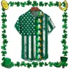 Męskie koszule irlandzka koszula Shamrock wakacje St Patricks Dzień Bluzki krótkoczeprzewaniowe stylowy wzrost 312T
