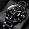 Armbanduhren Luxus Mode Männer Stahl Uhr Kalender Quarz Armbanduhr Kette Armband Business Uhren Mann Uhr Für Relogio Masculino