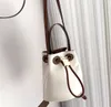 Fashion Designer bag Hand-held crossbody bag Bucket bag 16X18cm cream canvas with chocolate shoulder strap color and gold buckle too OK