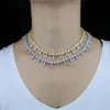 Bröllopsengagemang Iced Out Bling Women Choker Chain Marquise Cubic Zirconia CZ Sparking Tennis Necklace Chokers274V