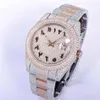 腕時計ダイヤモンドメンズウォッチ自動機械式ウォッチ41mmとダイヤモンド散布されたスチールウーマンファッション腕時計ブレスレットモント2998