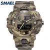 Nouveau Camouflage militaire montre SMAEL marque Sport montres LED Quartz horloge hommes Sport montre-bracelet 8001 hommes armée montre étanche X052256S