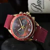 Armbandsur Top Brand BR Model Sport Leather Band Quartz Bell Luxury Multifunction Watch Fashion Rostfritt Steel Man Ross Relogio252a