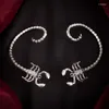 Orecchini con retro punk retrò scuro d'avanguardia veleno di animale scorpione clip per orecchio per donne regalo di gioielli gotici da uomo personalizzati di Halloween