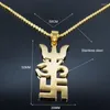 Pendant Necklaces Buddha Mala Yoga Chakra Greek Letter PSI Symbol Gold Color Stainless Steel Necklace Women Jewelry Cadena N1026S08