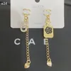 Kleine Charm-Ohrstecker aus Metall, schwarz, Luxus-Designer-Kristall, baumelnde Ohrringe, Herbst-Mode, Mädchen, Liebe, Geschenk, Schmuck, 18 Karat Gold, Tropfen-Ohrringe