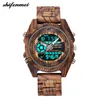 Shifenmei 2139 Antique Mens Zebra i Ebony Wood Watches z podwójnym wyświetlaczem Business Watch w drewnianym cyfrowym kwarcu zegarek Y190515255V